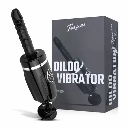 Teazers Thrusting Silicone Intimate Machine with Suction Cup Black 23cm