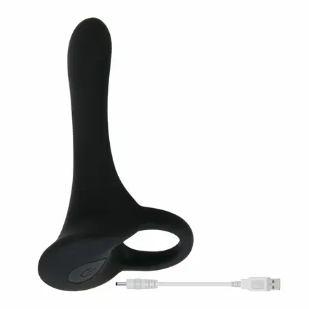 Evolved Cock Armor Rechargeable Silicone Vibrating Ring Black