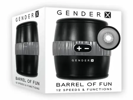 Evolved Barrel of Fun Black Dual-Sided Intimate Machine, 12 Modes