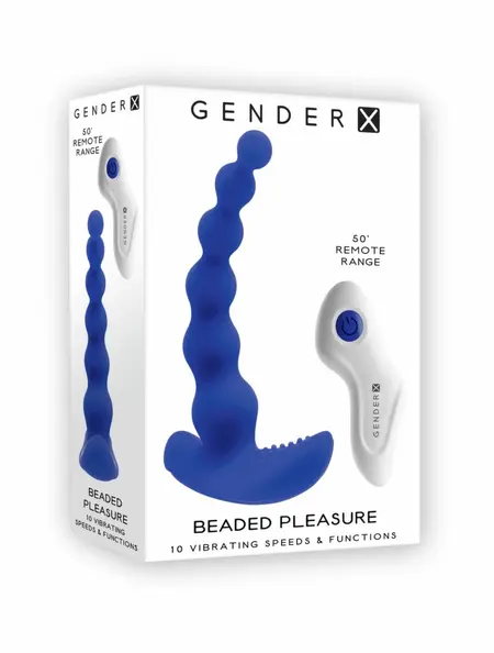 Beaded Pleasure силиконов вибратор с топчета, син, 10 скорости, USB