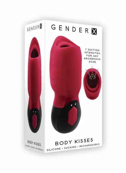 Body Kisses силиконов вибратор, червено-черен, 7 режима