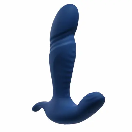 Evolved True Blue Dual Motor Vibrating Massager Blue Silicone