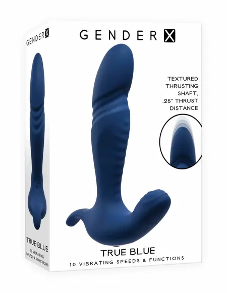 Evolved True Blue Dual Motor Vibrating Massager Blue Silicone
