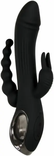 Evolved Trifecta Multi-Motor Silicone Vibrator Black Waterproof