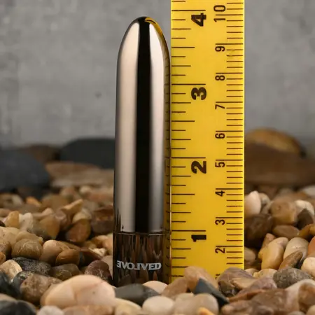 Evolved Real Simple Mini Bullet Vibrator Black Chrome USB Rechargeable