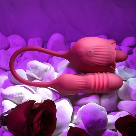 Evolved Wild Rose Intimate Tongue System Red, Dual Motor, USB Rechargeable
