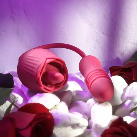 Evolved Wild Rose Intimate Tongue System Red, Dual Motor, USB Rechargeable