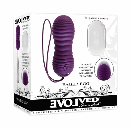 Evolved Eager Egg Remote-Controlled Vibrating Device Purple Waterproof