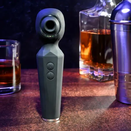 Evolved Rainbow Sucker Wand Multi-Function Stimulator Black