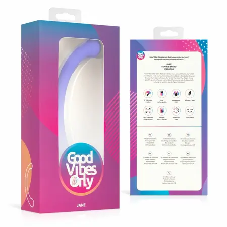 Good Vibes Only Jane Dual-Ended Silicone Vibrator Purple 10 Modes