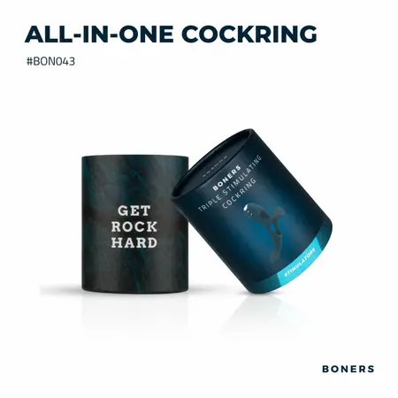 Boners Triple Ring Blue - Silicone Intimate System, USB Rechargeable