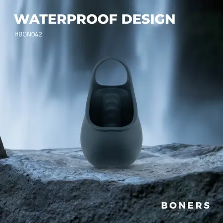Boners Blue Stimulating Silicone Ring & Pouch 10-Mode Waterproof System