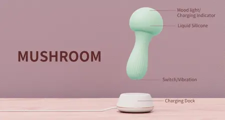 OTOUCH Mushroom Silicone Wand - Teal, Rechargeable Flexible Massager