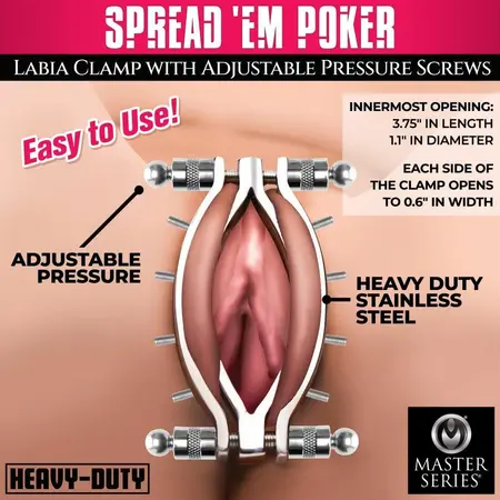 Master Series Spread 'Em Poker Adjustable Stainless Steel Intimate Clamp