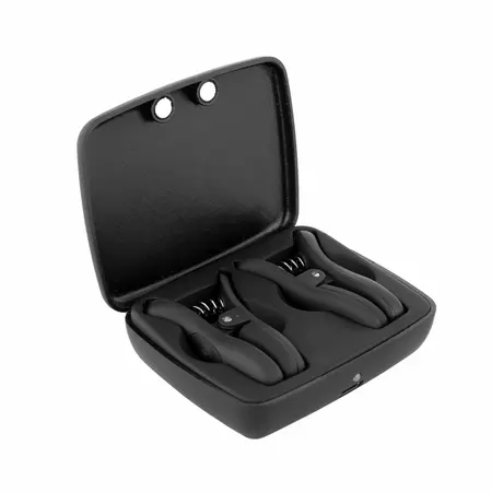 Bedroom Fantasies Vibrating Nipple Clamps Black - Wireless Adjustable Set