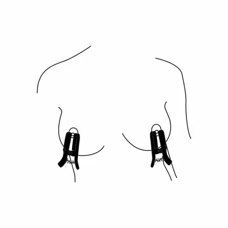 Bedroom Fantasies Vibrating Nipple Clamps Black - Wireless Adjustable Set