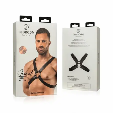 Lionel Adjustable Faux Leather Body Harness Black 26-51 cm