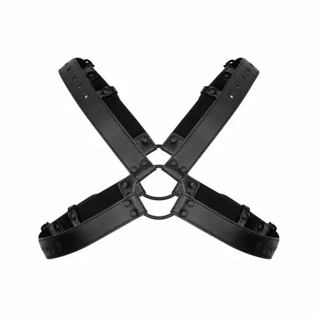 Lionel Adjustable Faux Leather Body Harness Black 26-51 cm