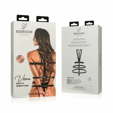 Bedroom Fantasies Vera Adjustable Faux Leather Body Harness Black - Custom Fit Design
