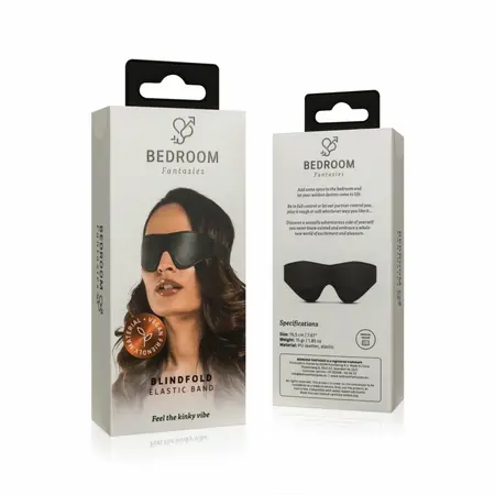 EasyToys Faux Leather Eye Mask Black Comfortable Adjustable Strap