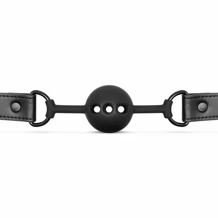EasyToys Breathable Silicone Ball Gag Black - Adjustable Comfort Fit 4.1cm