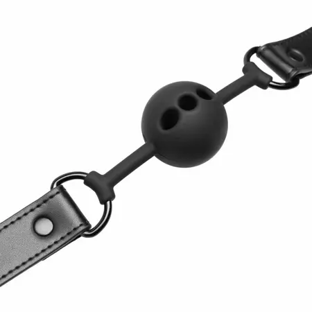 EasyToys Breathable Silicone Ball Gag Black - Adjustable Comfort Fit 4.1cm
