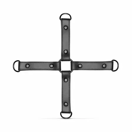 Ouch! Adjustable Faux Leather Hogtie Restraint Set, Black, Universal Size
