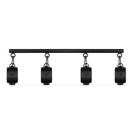 Ouch! Adjustable Spreader Bar Black - Anodized Aluminum, 41-62 cm