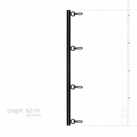 Ouch! Adjustable Spreader Bar Black - Anodized Aluminum, 41-62 cm