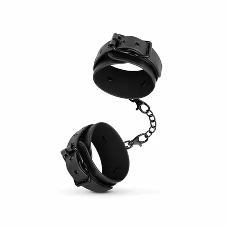 Ouch! Faux Leather Adjustable Ankle Cuffs Black 21-33 cm
