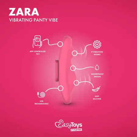 EasyConnect Zara App-Controlled Compact Panty Device - Magnetic Clip, Black