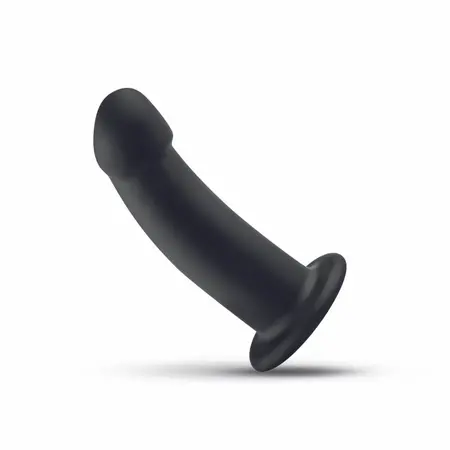 Charlie силиконово дилдо с вендуза, черно, 14,5 см