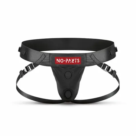 No-Parts Taylor Adjustable Strap-On Harness Double O-Ring System, Black