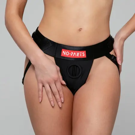 No-Parts Jordan Adjustable Intimate Harness, Flexible Size, Black