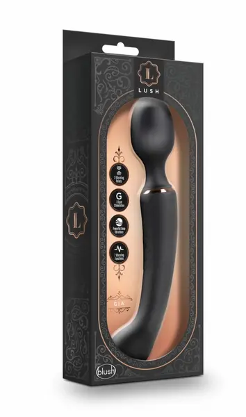 Lush Gia Dual Motor Vibrator Black Silicone with Flexible Design
