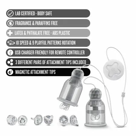 Blush Temptasia Titillator Rotating & Vibrating Nipple Care Set USB