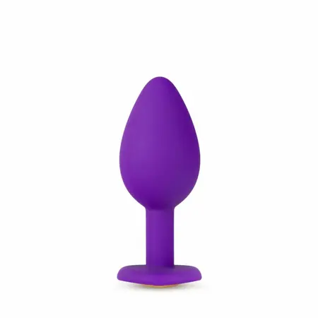 Blush Temptasia Heart-Shaped Silicone Plug Small Purple Gemstone