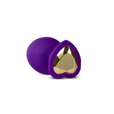 Blush Temptasia Heart-Shaped Silicone Plug Small Purple Gemstone