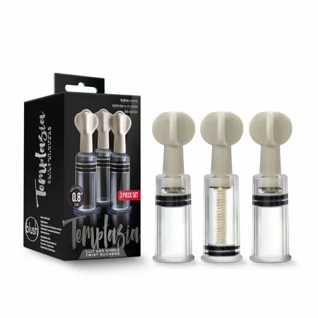 Blush Temptasia Twist Adjustable Suction Set 3pcs Transparent Acrylic