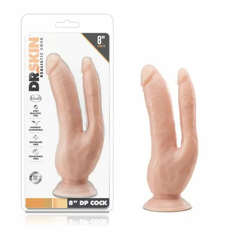 Dr. Skin Double Model 8.5'' Vanilla - Dual Intimate System, PVC