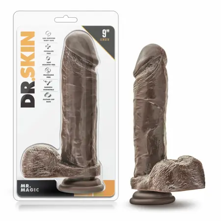 Blush Dr. Skin Mr. Magic 9” Intimate Machine with Suction Base - Chocolate