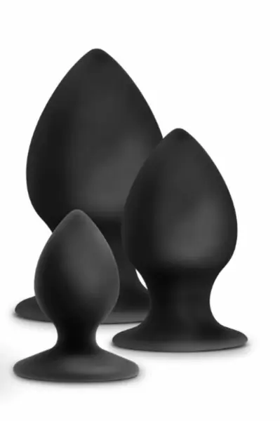 Blush Novelties Anal Adventures Platinum Stout Plug Kit Silicone 3 Sizes