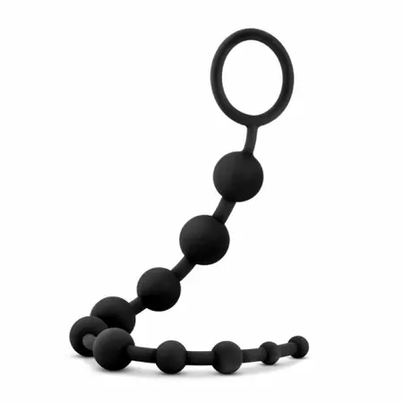 Blush Novelties Anal Adventures Platinum Silicone Beads Black 25 cm