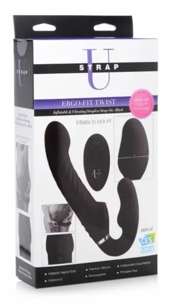 Swirl Black Wireless Strapless Intimate System with Inflatable Ball