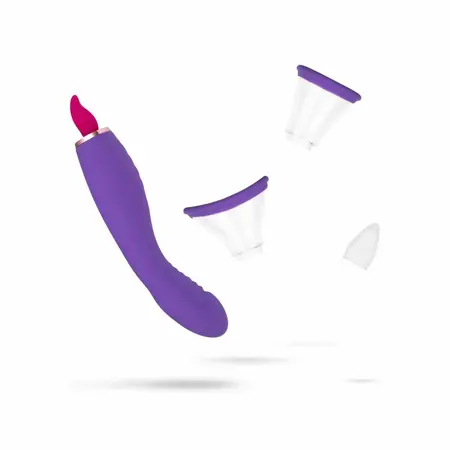 EasyToys Intimate Vacuum System & Dual-Ended Vibrator, Purple, USB