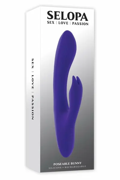 SELOPA Poseable Bunny Flexible Silicone Intimate Machine 21cm Purple