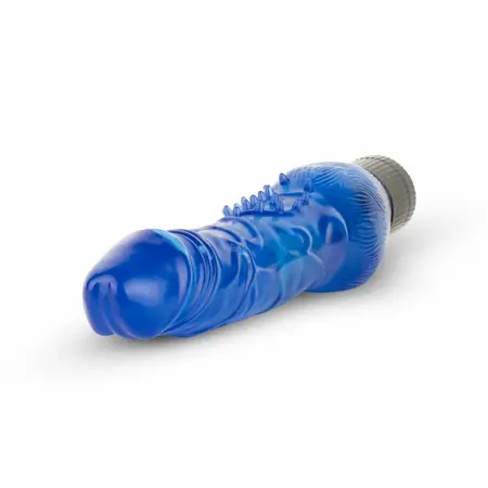 Jelly Infinity Vibrator Blue - Flexible Silicone Model with Veined Texture