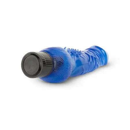 Jelly Infinity Vibrator Blue - Flexible Silicone Model with Veined Texture