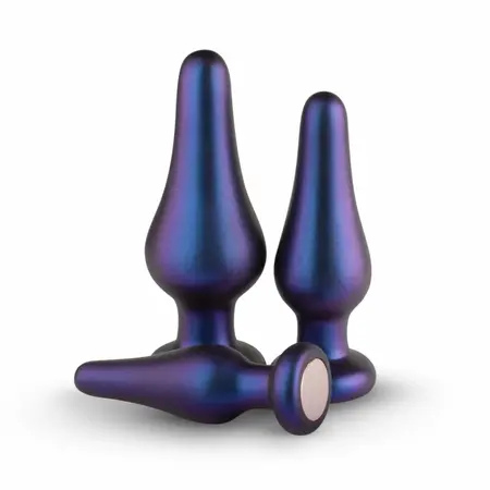Hueman Comets Silicone Anal Training Plug Set 3 Sizes Black