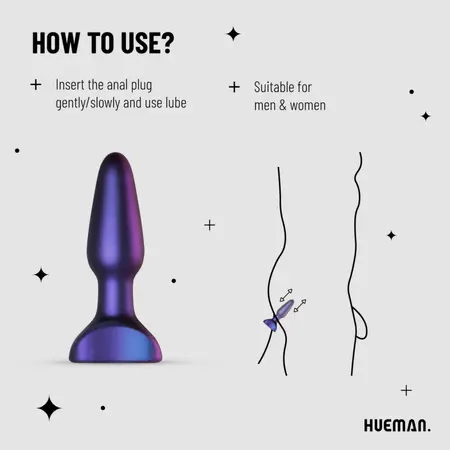 Hueman Space Force Silicone Vibrating and Thrusting Plug, Waterproof